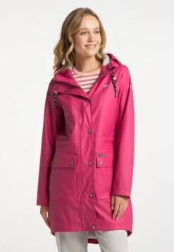 Schmuddelwedda Manteaux De Pluie Manteau Mi-saison Femme Rose Foncé -Schmuddelwedda 0838d1b2613a33b4fbec04df0e09ae9b