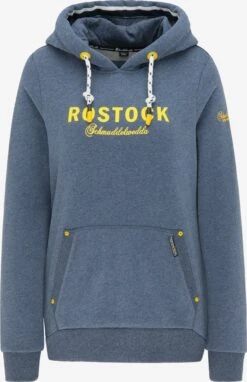 Schmuddelwedda Sweats à Capuche Sweat-shirt Rostock Femme Bleu Chiné