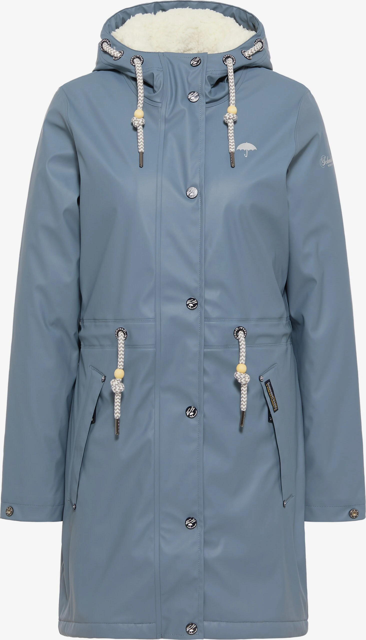 Schmuddelwedda Manteaux De Pluie Manteau Fonctionnel Femme Bleu Fumé 3 Schmuddelwedda Manteaux De Pluie Manteau Fonctionnel Femme Bleu Fumé