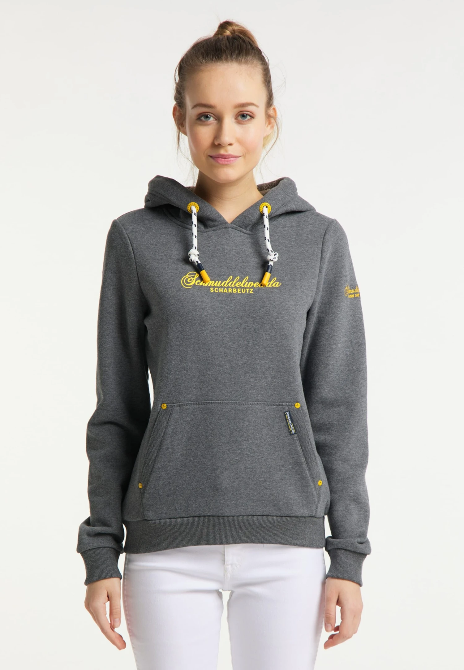 Schmuddelwedda Sweats à Capuche Sweat-shirt Scharbeutz Femme Gris Chiné 4 Schmuddelwedda Sweats à Capuche Sweat-shirt Scharbeutz Femme Gris Chiné – Image 2