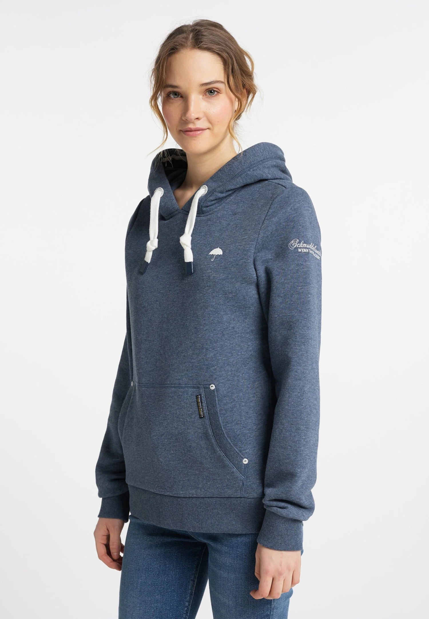Schmuddelwedda Sweats à Capuche Sweat-shirt Femme Bleu-gris 4 Schmuddelwedda Sweats à Capuche Sweat-shirt Femme Bleu-gris – Image 2