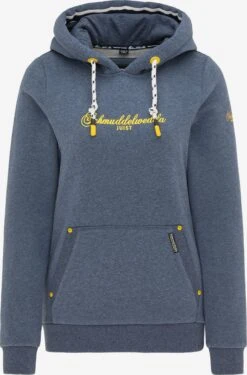 Schmuddelwedda Sweats à Capuche Sweat-shirt Femme Bleu Chiné