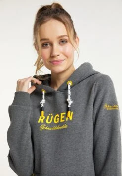 Schmuddelwedda Sweats à Capuche Sweat-shirt Rügen Femme Gris Chiné -Schmuddelwedda 342e05b02b6642aa90ea9b1dada47ac2