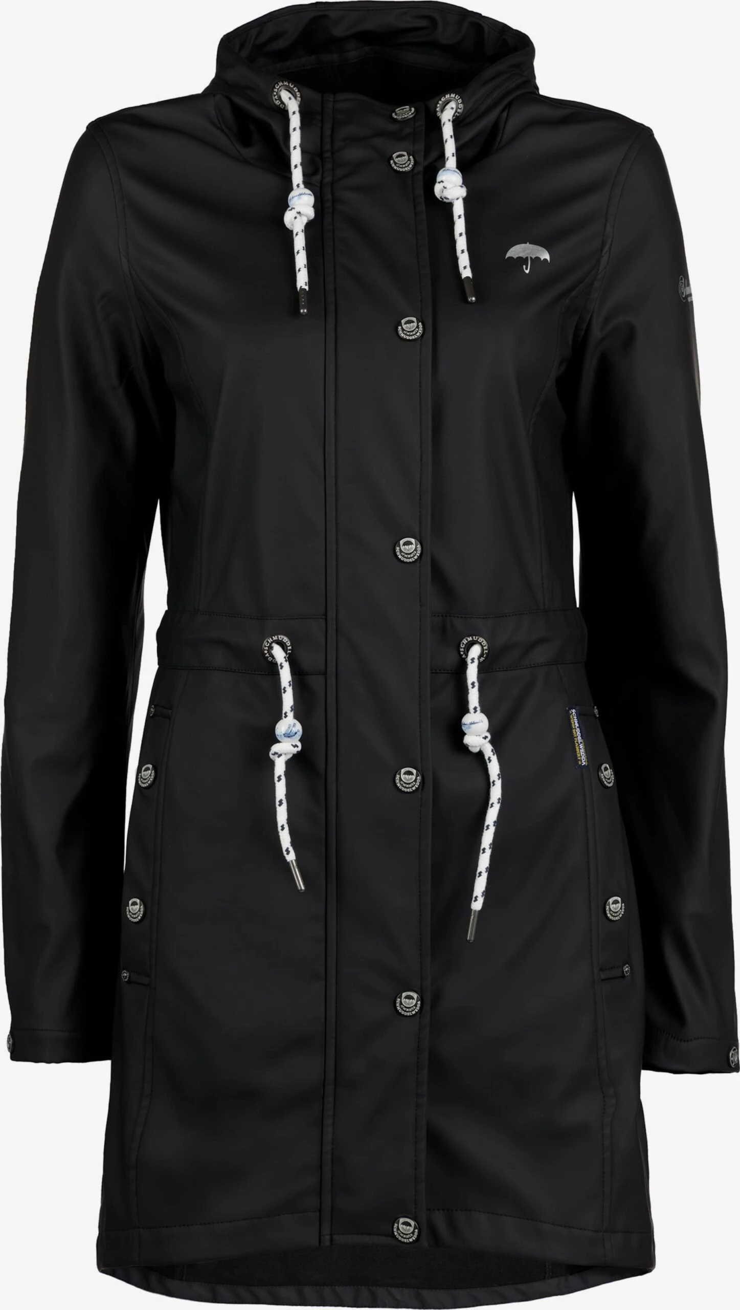 Schmuddelwedda Manteaux De Pluie Manteau Mi-saison Femme Noir 3 Schmuddelwedda Manteaux De Pluie Manteau Mi-saison Femme Noir