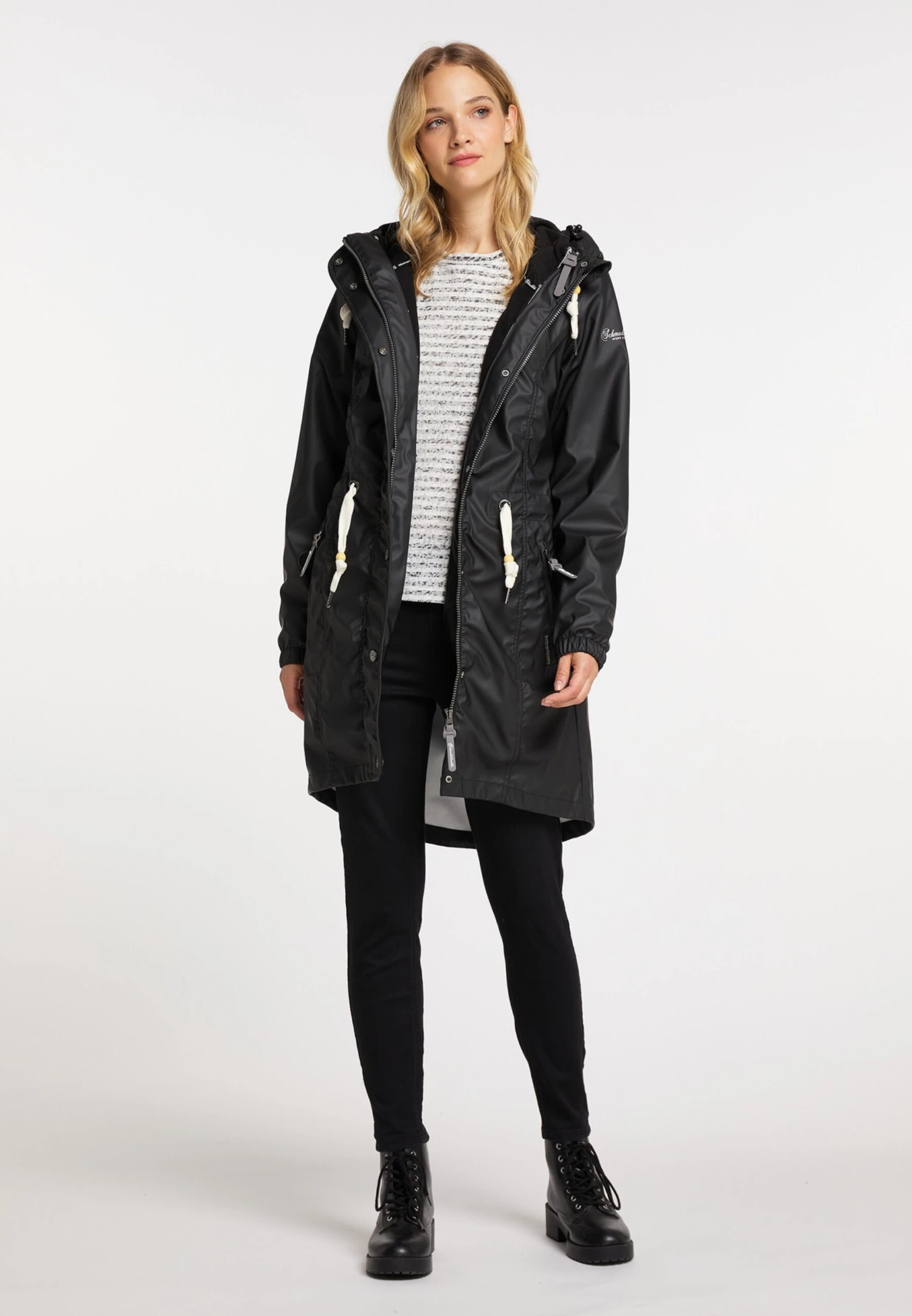 Schmuddelwedda Manteaux De Pluie Manteau Fonctionnel Femme Noir 7 Schmuddelwedda Manteaux De Pluie Manteau Fonctionnel Femme Noir – Image 5