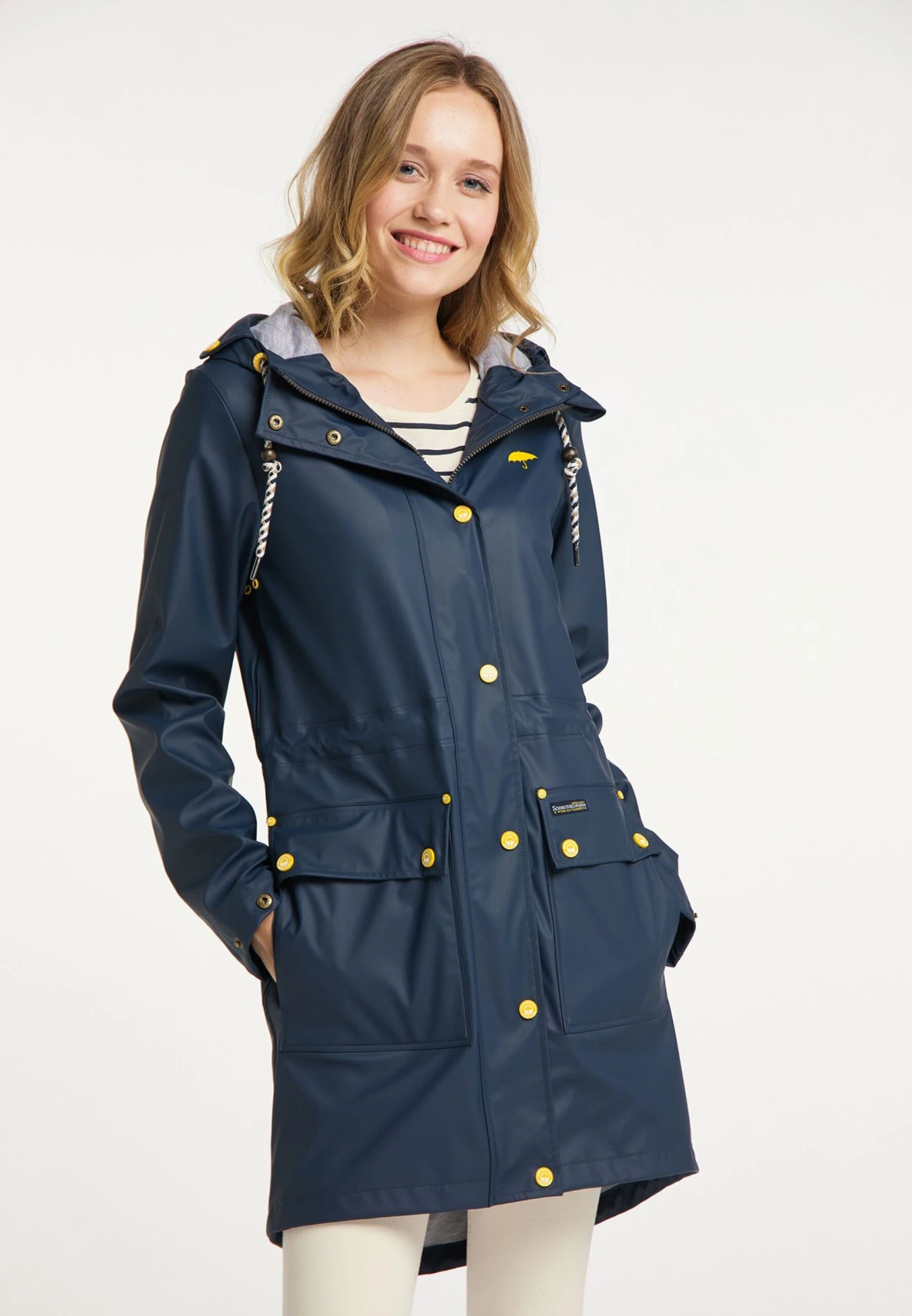 Schmuddelwedda Parkas Parka Mi-saison Femme Marine 4 Schmuddelwedda Parkas Parka Mi-saison Femme Marine – Image 2