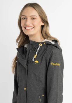 Schmuddelwedda Vestes De Mi-saison Veste Mi-saison Femme Anthracite -Schmuddelwedda 49641148d6f58a50967cc82aef47ed92