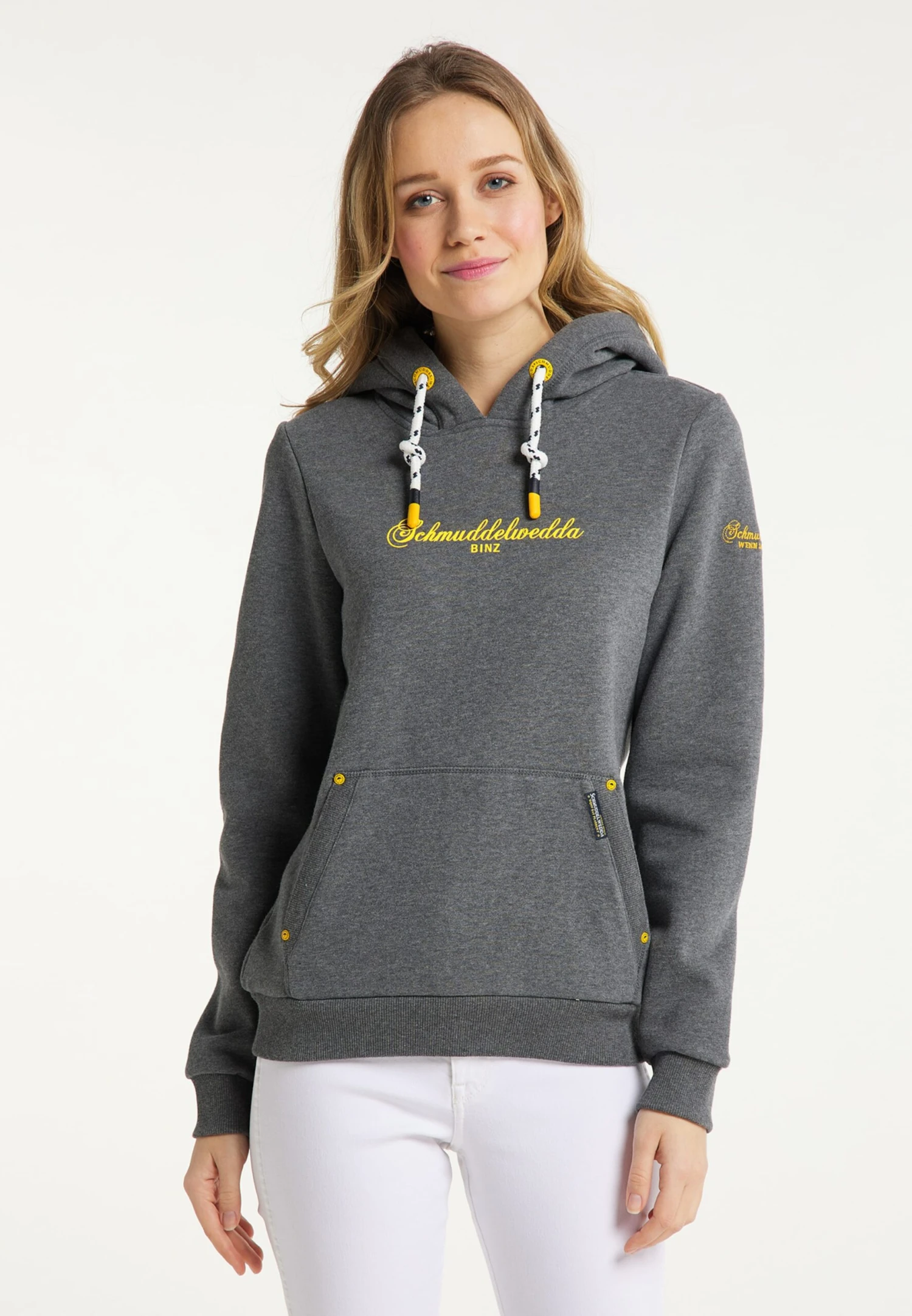 Schmuddelwedda Sweats à Capuche Sweat-shirt Binz Femme Gris Chiné 4 Schmuddelwedda Sweats à Capuche Sweat-shirt Binz Femme Gris Chiné – Image 2