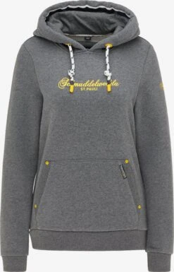 Schmuddelwedda Sweats à Capuche Sweat-shirt Hamburg St. Pauli Femme Gris Chiné