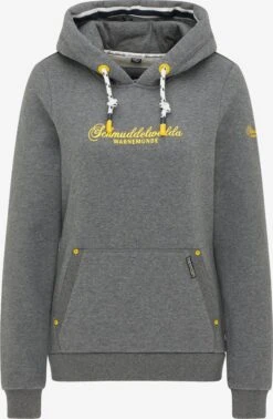 Schmuddelwedda Sweats à Capuche Sweat-shirt Warnemünde Femme Gris Chiné