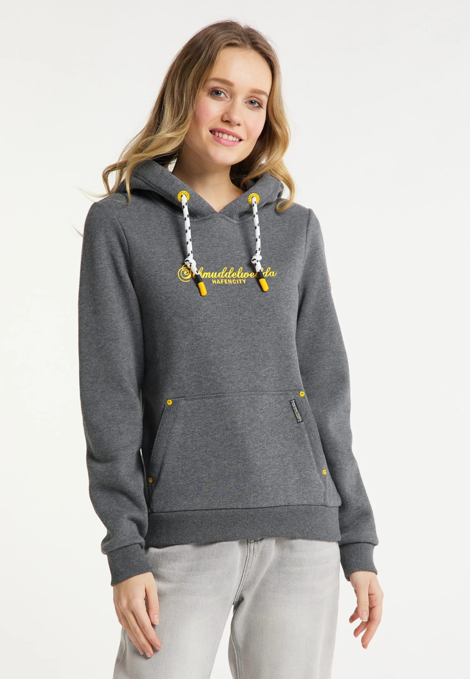 Schmuddelwedda Sweats à Capuche Sweat-shirt Hamburg Hafencity Femme Gris Chiné 4 Schmuddelwedda Sweats à Capuche Sweat-shirt Hamburg Hafencity Femme Gris Chiné – Image 2