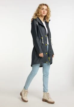Schmuddelwedda Manteaux De Pluie Manteau Mi-saison Femme Bleu Outremer -Schmuddelwedda 65ecae9abd754307b07d19d589aacff5