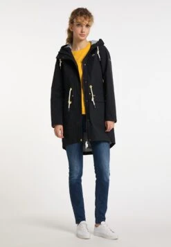 Schmuddelwedda Manteaux De Pluie Manteau Mi-saison Femme Noir -Schmuddelwedda 73295586c4ff400879ae2186e1e3a28c