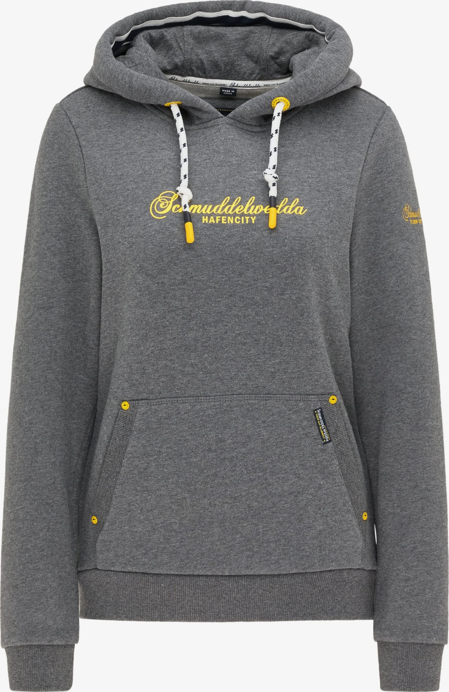 Schmuddelwedda Sweats à Capuche Sweat-shirt Hamburg Hafencity Femme Gris Chiné 3 Schmuddelwedda Sweats à Capuche Sweat-shirt Hamburg Hafencity Femme Gris Chiné