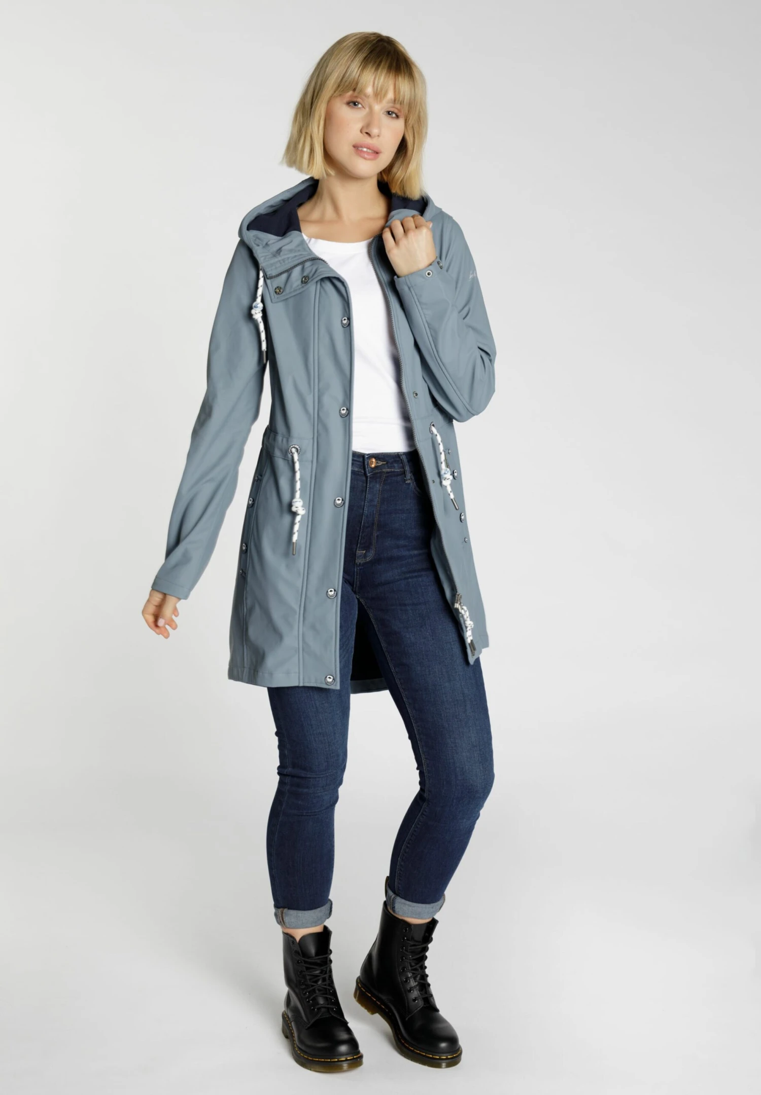 Schmuddelwedda Manteaux De Pluie Manteau Mi-saison Femme Gris Argenté 6 Schmuddelwedda Manteaux De Pluie Manteau Mi-saison Femme Gris Argenté – Image 4