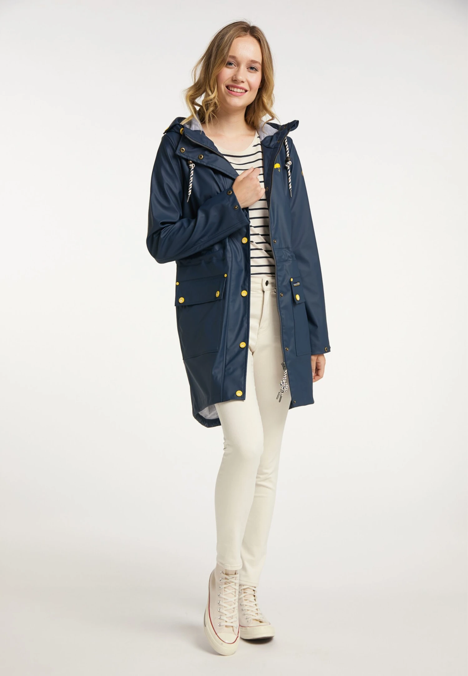 Schmuddelwedda Parkas Parka Mi-saison Femme Marine 6 Schmuddelwedda Parkas Parka Mi-saison Femme Marine – Image 4