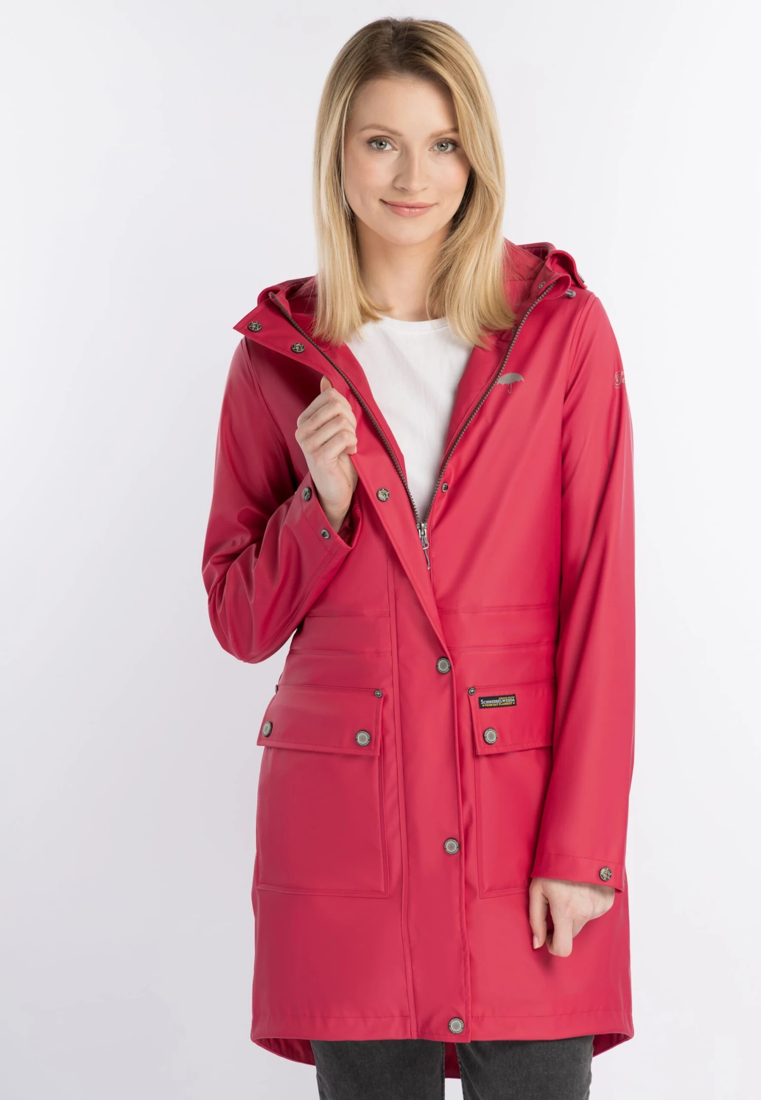 Schmuddelwedda Manteaux De Pluie Manteau Fonctionnel Femme Framboise 4 Schmuddelwedda Manteaux De Pluie Manteau Fonctionnel Femme Framboise – Image 2