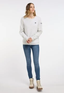 Schmuddelwedda Sweats Sweat-shirt Femme Blanc Chiné -Schmuddelwedda aa1d6e72459cd3da4f7a9594ccb7501b