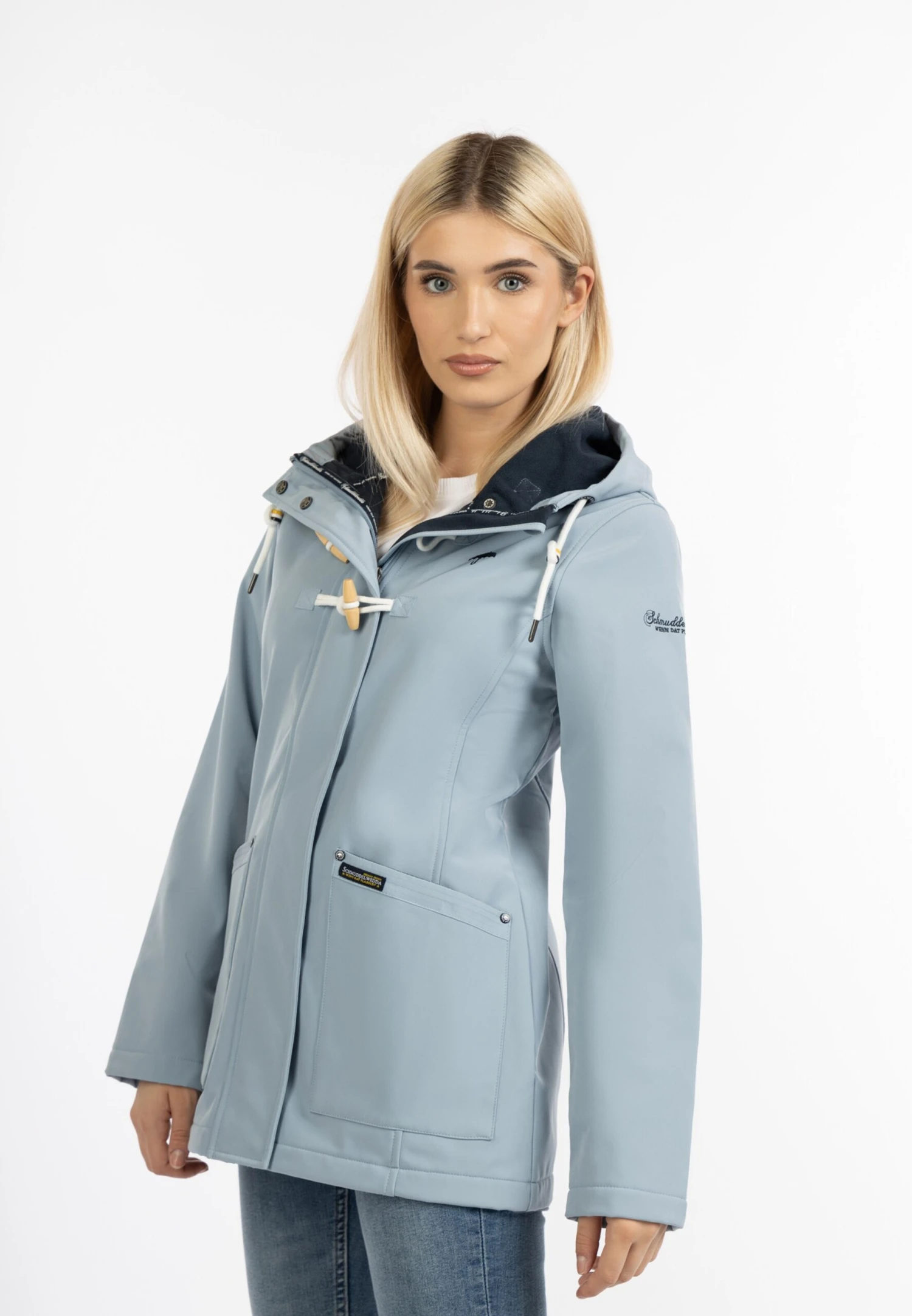 Schmuddelwedda Manteaux Courts Manteau Mi-saison Femme Bleu Clair 4 Schmuddelwedda Manteaux Courts Manteau Mi-saison Femme Bleu Clair – Image 2
