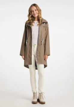 Schmuddelwedda Manteaux De Pluie Manteau Mi-saison Femme Marron -Schmuddelwedda ac25b657d5f4cb922dcbcb22fccb02d6