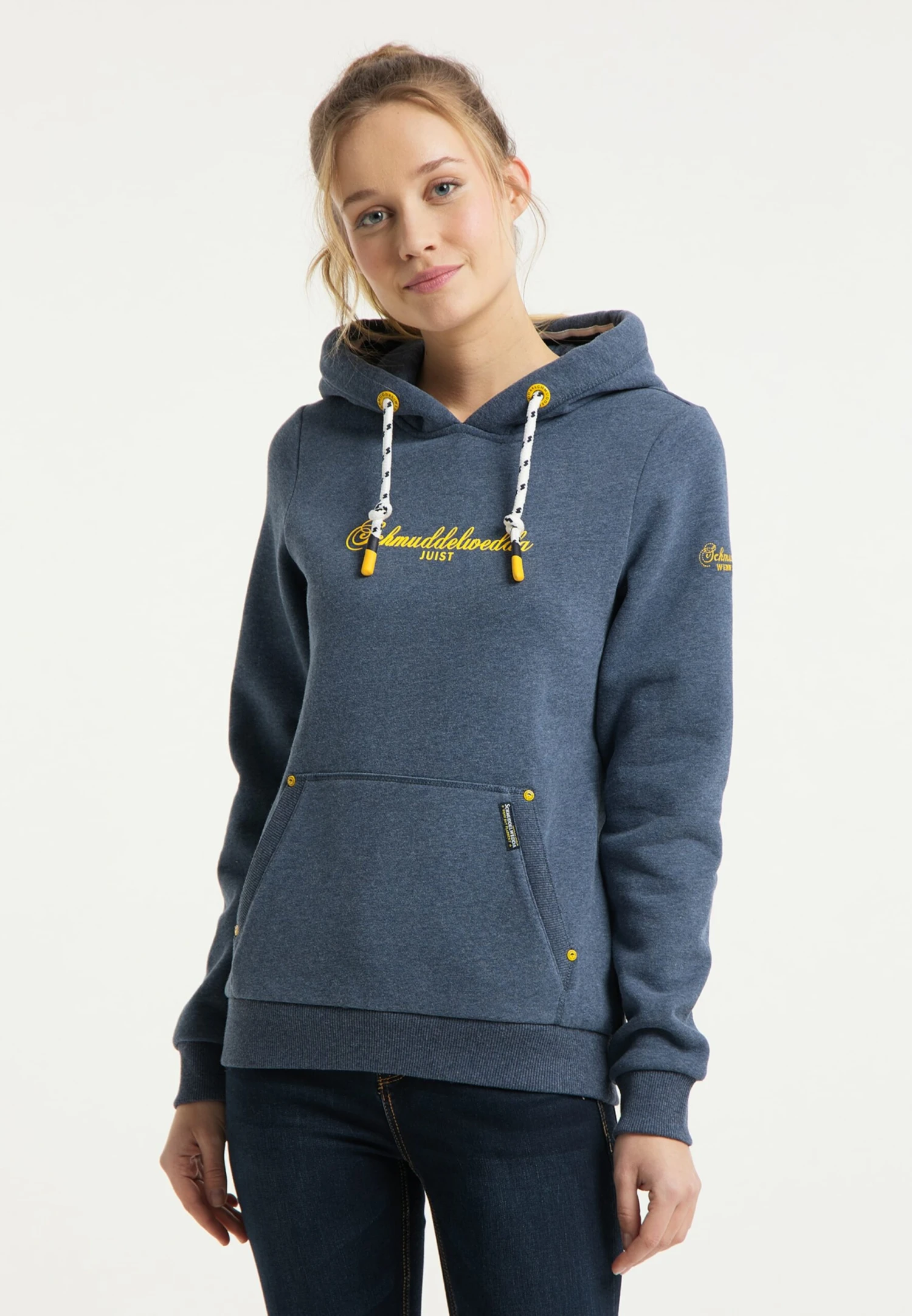 Schmuddelwedda Sweats à Capuche Sweat-shirt Femme Bleu Chiné 4 Schmuddelwedda Sweats à Capuche Sweat-shirt Femme Bleu Chiné – Image 2