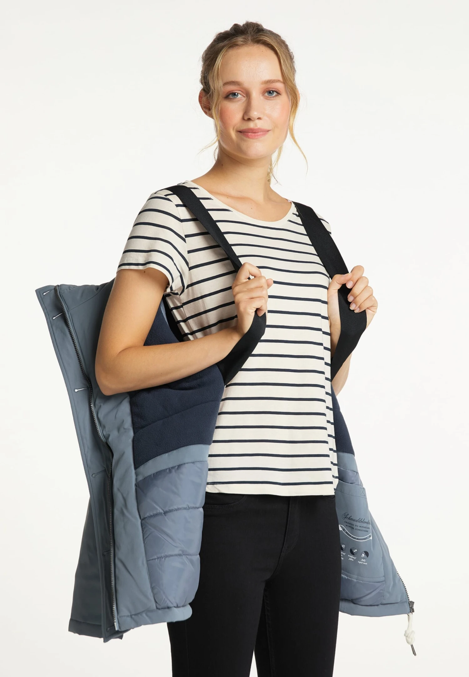 Schmuddelwedda Vestes Dhiver Veste D’hiver Femme Bleu Fumé 5 Schmuddelwedda Vestes Dhiver Veste D’hiver Femme Bleu Fumé – Image 3