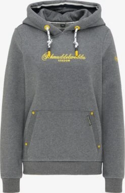 Schmuddelwedda Sweats à Capuche Sweat-shirt Usedom Femme Gris Chiné