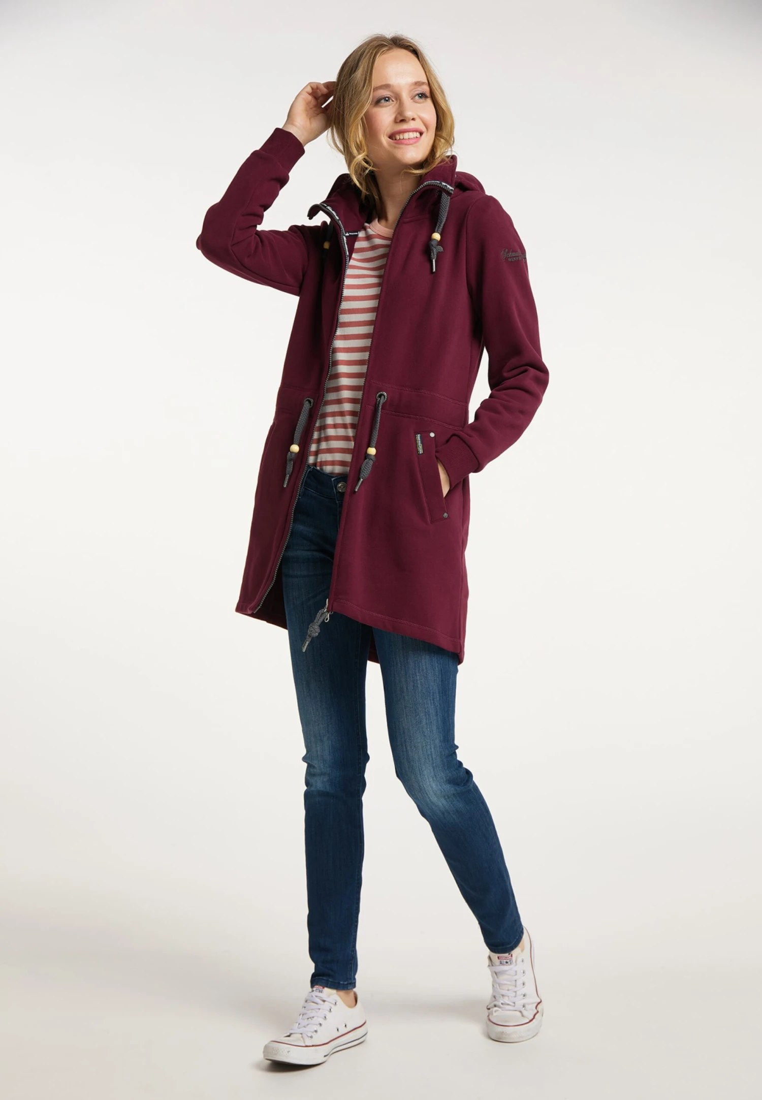 Schmuddelwedda Sweats Zippés Veste De Survêtement Femme Bordeaux 6 Schmuddelwedda Sweats Zippés Veste De Survêtement Femme Bordeaux – Image 4