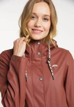 Schmuddelwedda Parkas Parka Mi-saison Femme Rouge Pastel -Schmuddelwedda d28ab43d5a17492fce452038b45631b9