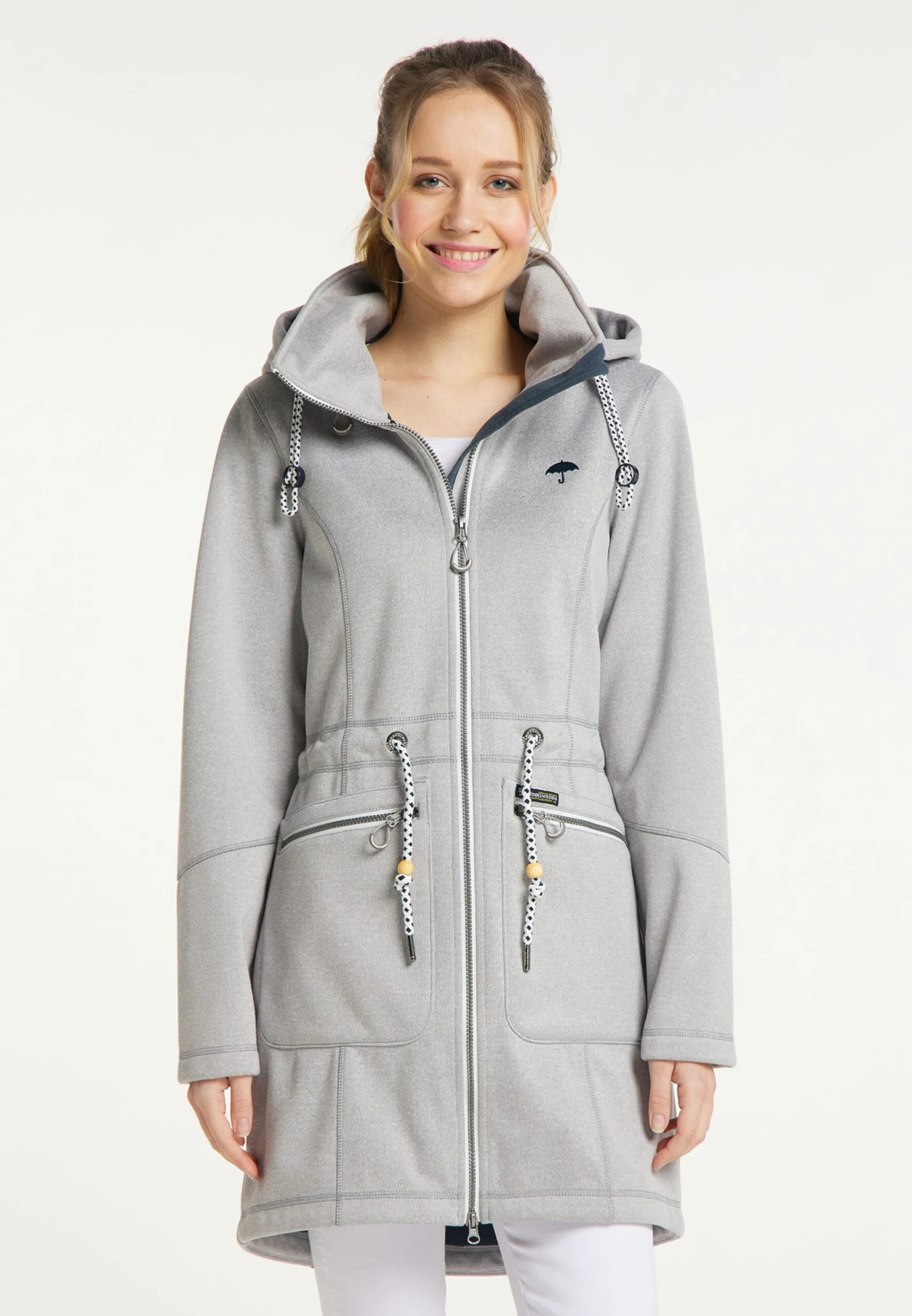 Schmuddelwedda Parkas Parka Mi-saison Femme Gris Chiné 4 Schmuddelwedda Parkas Parka Mi-saison Femme Gris Chiné – Image 2