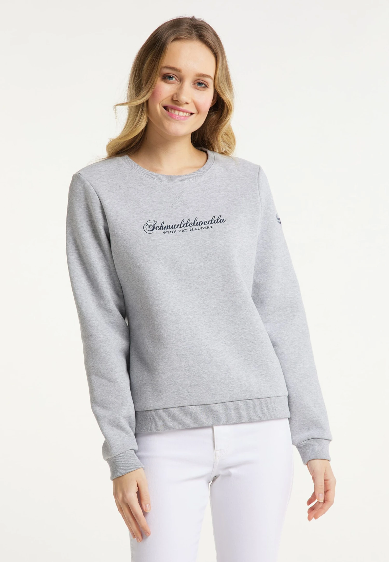 Schmuddelwedda Sweats Sweat-shirt Femme Gris Clair 4 Schmuddelwedda Sweats Sweat-shirt Femme Gris Clair – Image 2