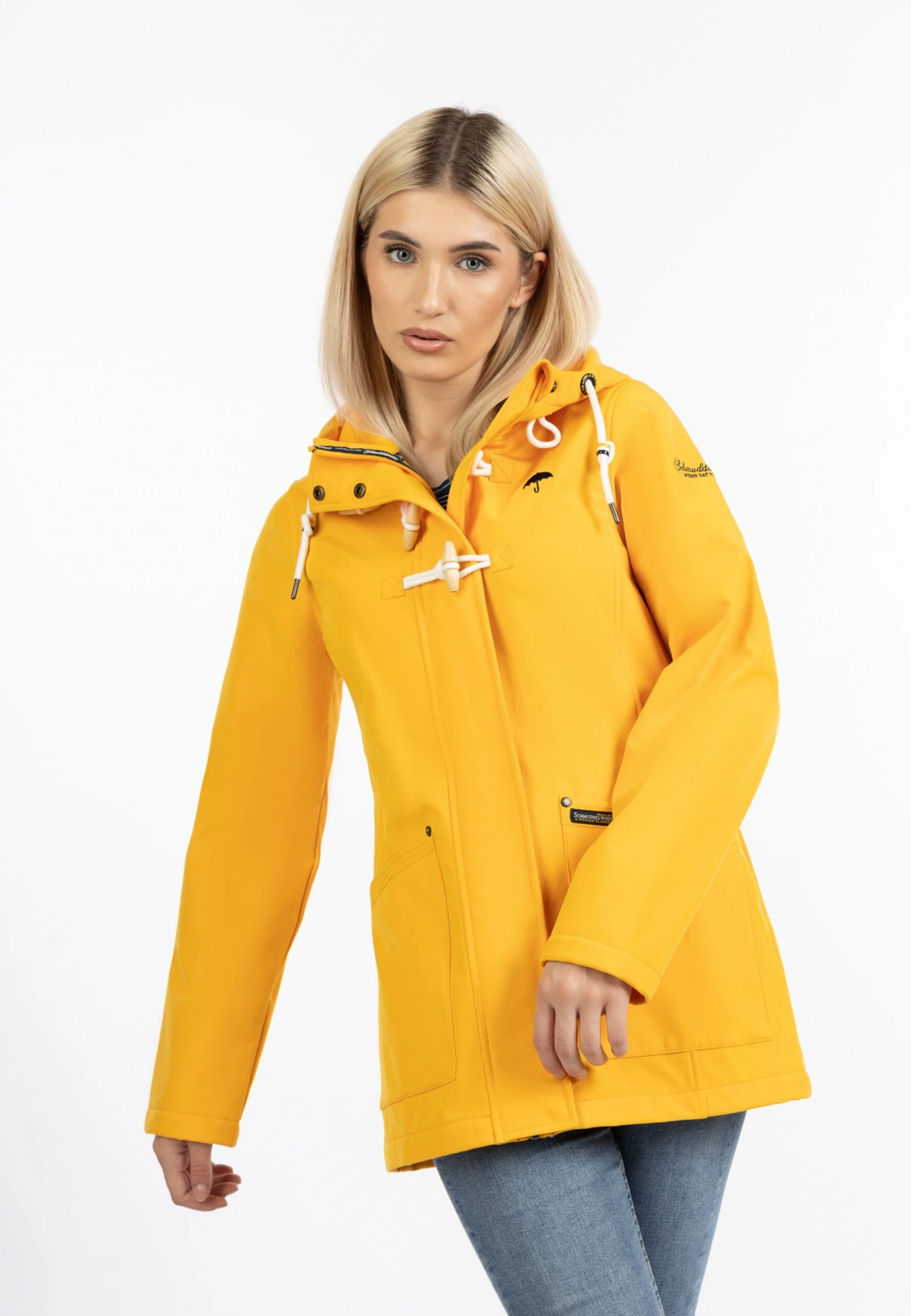 Schmuddelwedda Manteaux Courts Manteau Mi-saison Femme Jaune 4 Schmuddelwedda Manteaux Courts Manteau Mi-saison Femme Jaune – Image 2