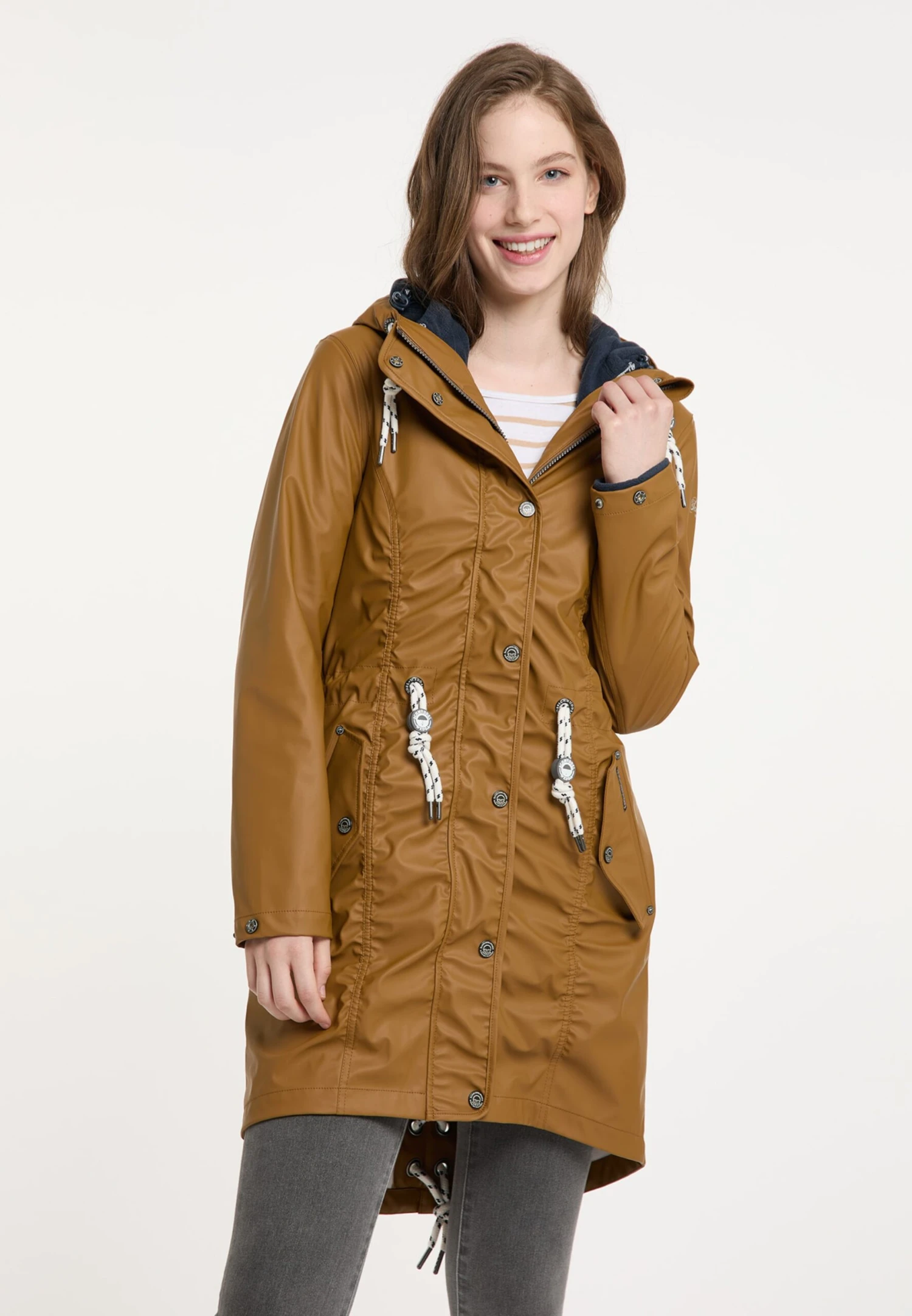 Schmuddelwedda Parkas Parka Mi-saison Femme Cognac 4 Schmuddelwedda Parkas Parka Mi-saison Femme Cognac – Image 2