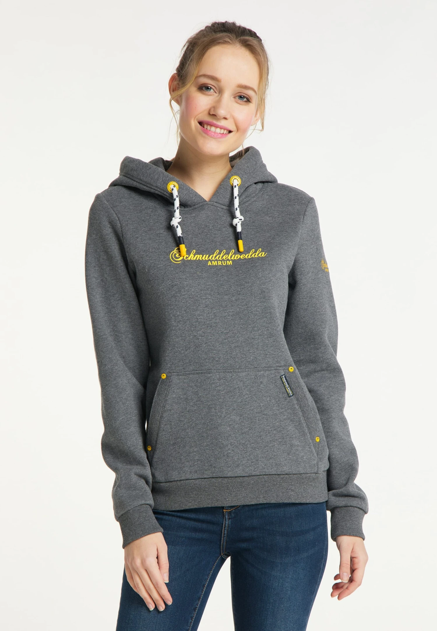 Schmuddelwedda Sweats à Capuche Sweat-shirt Amrum Femme Gris Chiné 4 Schmuddelwedda Sweats à Capuche Sweat-shirt Amrum Femme Gris Chiné – Image 2