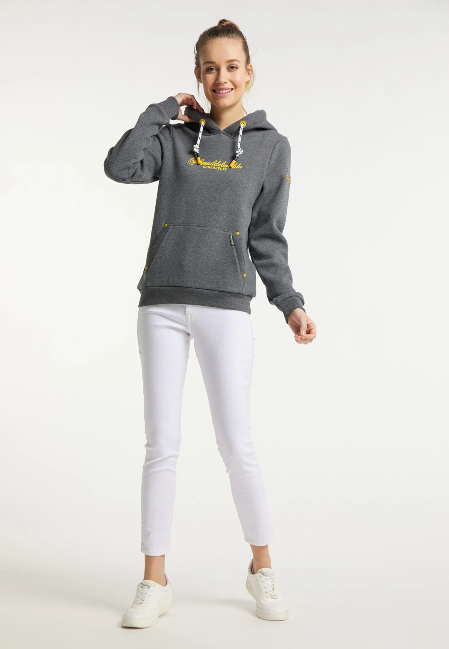 Schmuddelwedda Sweats à Capuche Sweat-shirt Scharbeutz Femme Gris Chiné 6 Schmuddelwedda Sweats à Capuche Sweat-shirt Scharbeutz Femme Gris Chiné – Image 4