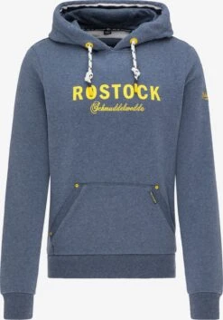 Schmuddelwedda Sweats à Capuche Sweat-shirt Homme Bleu Chiné